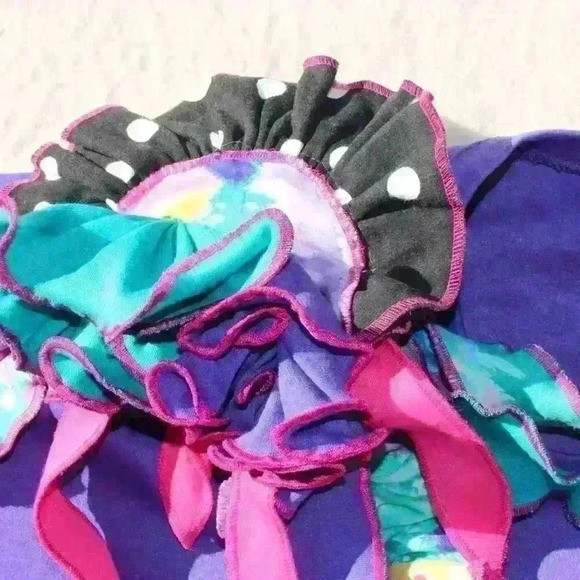 VINTAGE CALLANETICS 80s Confetti Shoulder Sweater Mini Dress Women Large - Picture 7 of 10